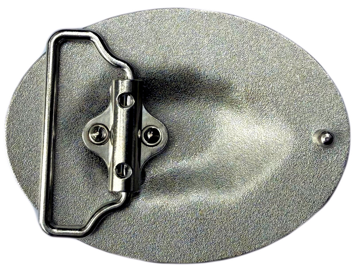 Route 66 Black & White Glass Domed Centre Belt Buckle